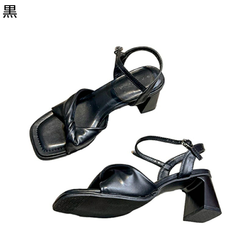 レディースサンダル ハイヒール6cm ャンキーヒール スクエアトゥ ワンベルト 夏靴 アンクルストラップ 夏用 優しい 姫系 エレガント 涼しい 疲れない 滑り止め 透気 耐久 楽ちん 美脚 女性 職場 プレゼント｜感謝マーケット