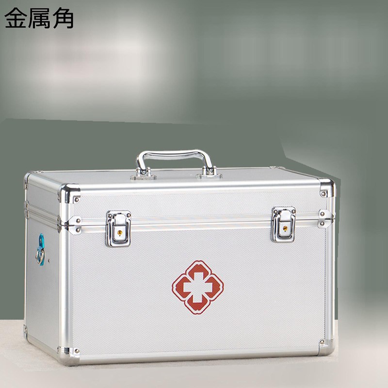 薬ボックス席 救急箱 軽銀アロイ製 金属元素ボックス席 手提げ 2層 取りはずしお盆付き添い人 大静電容量 その場しのぎボックス席 薬箱 診療箱 くすり取り片づける 薬入れ 納める兼用 携? 耐久 雨合羽性 持ちはこぶ 携?用 ちびっ子 大学生 身寄り用 16in