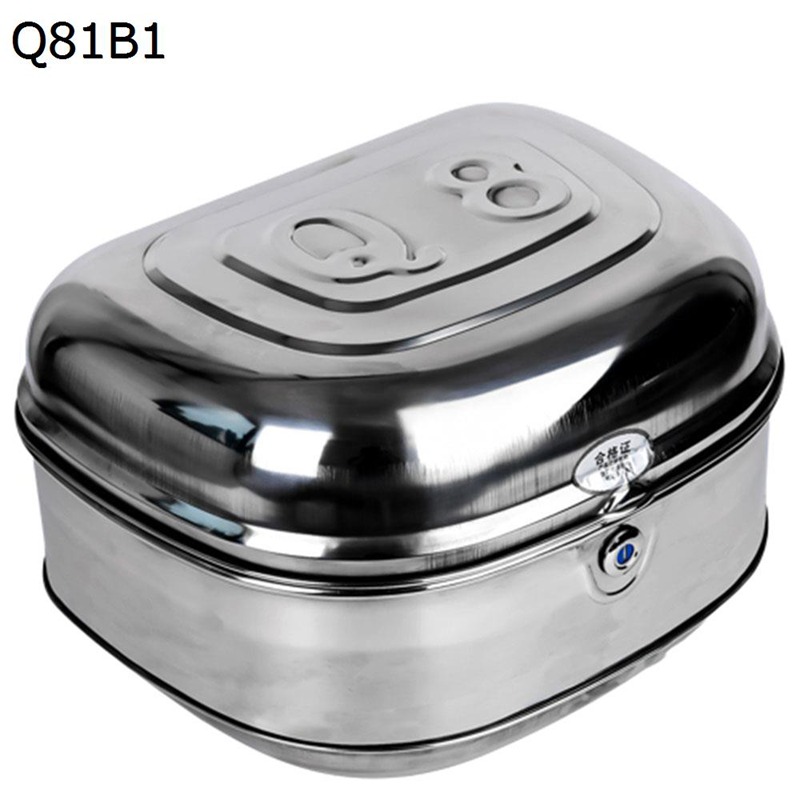 バイク用 リアボックス トップボックス 着脱も簡単 キーロック ヘルメット収納 ステンレス鋼汎用 大容量 耐衝撃 頑丈 防水防塵 防犯対策用 取付け部品付き ツーリング/通勤/デリバリー｜感謝マーケット 6,970円
