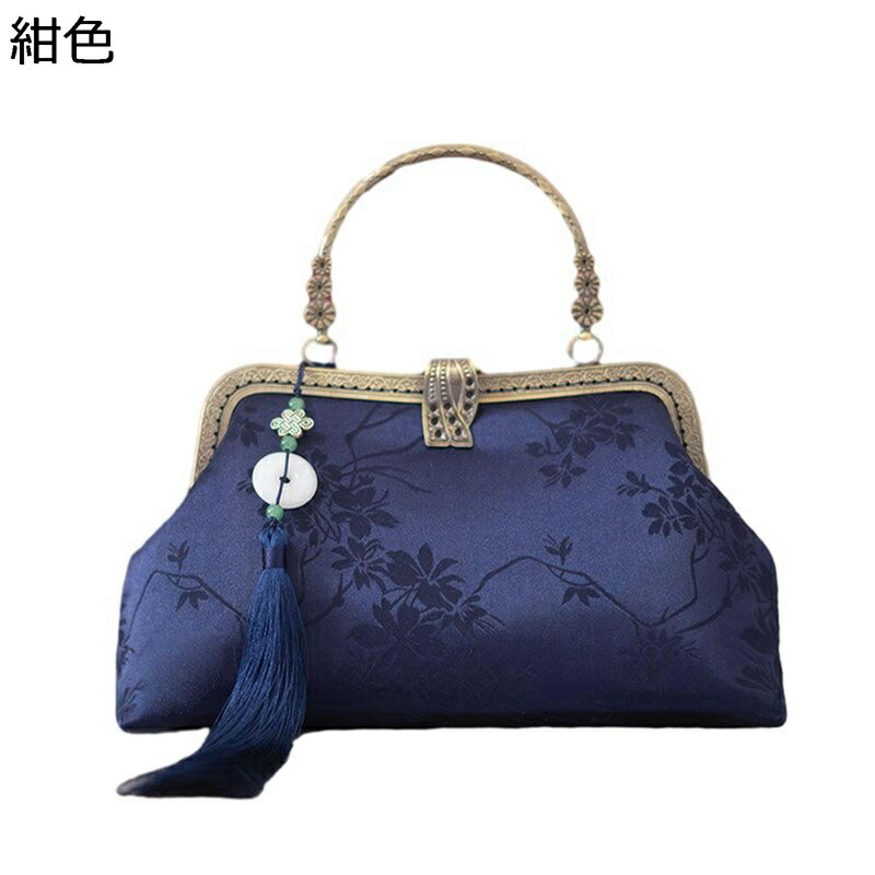寄りあい御徒面子 クラッチペダル御徒面子 繻子 御芽出度銭入れ ハンドバック ジャカード織 フリンジ レトロ 成年者式 和装用 お召しもの用 夕まぐれ御徒面子 かき鳴らす会 ポシェット 札入れ 棒紅/鍵/持ちはこぶ納める お上さん