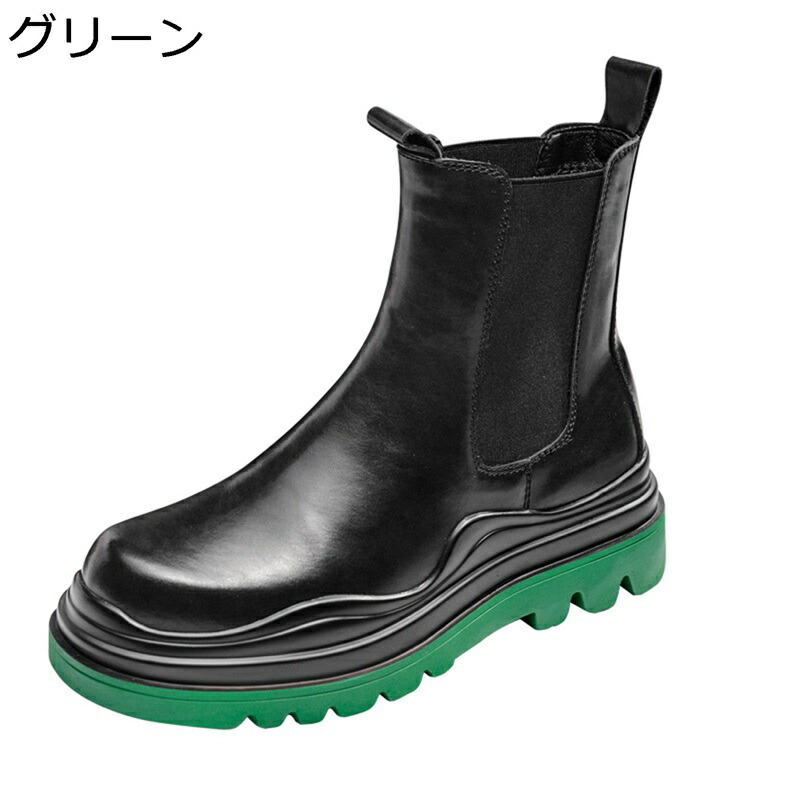 チェルシーブーツ 厚底 メンズ 打つことブーツ 雨合羽 合革 牛皮 サイドゴアブーツ 革靴 心地よい 今めかしい 流行り物系 座布団性 軽さ 厚底ブーツ 幅ひろい 自動二輪車ブーツ 成人男性 ご機嫌撥ねのける 成人男性靴 光輝感