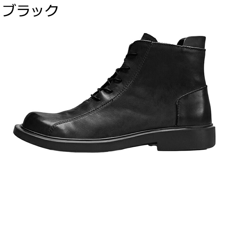 サイドジッパー メンズ 編み上げブーツ 牛革 本革 アウトドア バイク ジップアップ レースアップ ショート丈 ミリタリー系 ラウンドトゥ 幅広 大きいサイズ 春秋冬 ヴィンテージ 快適 耐磨 防滑|感謝マーケット