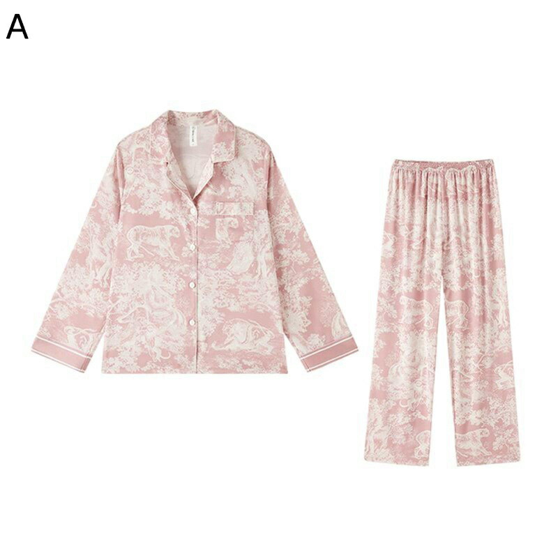 パジャマ 2着セット 虎 レーヨン 光沢 便利服 春秋向き レディース 寝間着 ルームウェア ロングパンツ ナイトウェア シャツ お洒落 柔らかい 柔軟 姫系 シンプル ファッション 婦人服 速乾|感謝マーケット