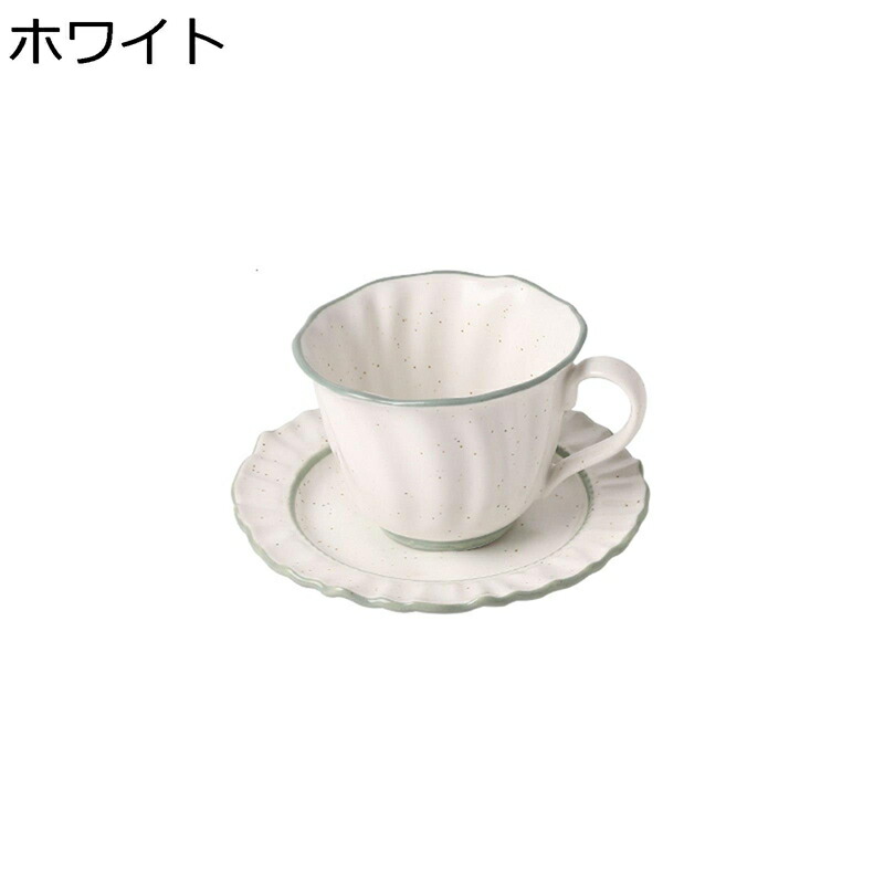 ティー カップ 2個セット コーヒー ティー 兼用 レース フリル ソーサー付き 珈琲カップ スプーン付き マグカップ コップ ミルクカップ 陶器 フランス風 レトロ ラグジュアリー 彼女 ホワイトデー 人間用