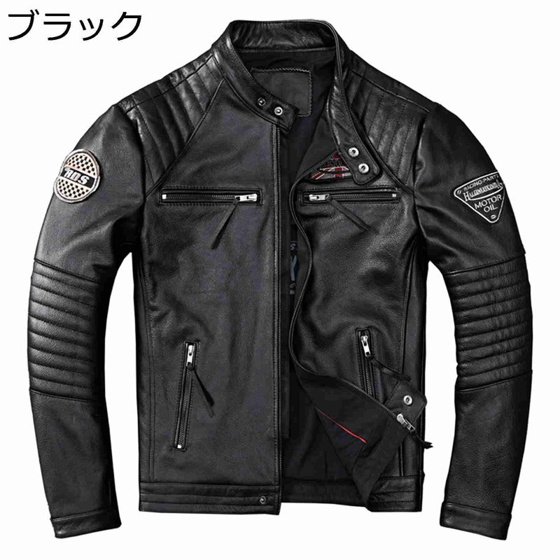 革ジャン 本革 ライダースジャケット メンズ アウター 黒 S-6XL 厚地の外套 上衣 革上衣 チャック 心地よい 自動二輪車上衣 流行り 流行り物 かっこいい トップス 好いたらしい 気が大きい大きさ
