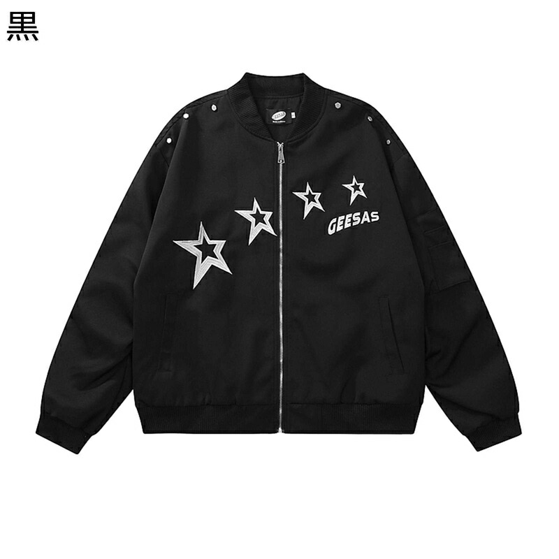 スタジャン メンズ フライトジャケット アメカジ シンプル ブルゾン エムエーワン ジャンパー 無地 リブデザイン 秋服 冬服 防寒 ウインドブレーカー カジュアルアウター ゆったり コーディネート｜感謝マーケット