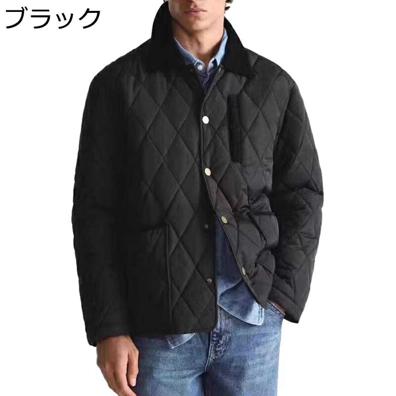 中綿上衣 キルティング メンズ 防寒御召しもの 下げ札 冬服 ゆったり 長袖 ラペル フェイクファー 羽織り アウター 冬服 中綿入り口・入口厚地の外套 防寒御召しもの 防寒着 落ち込む上衣 秋冬 如何にも