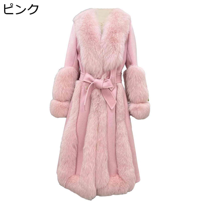 ファーブルゾン レディース 長袖 ロング丈 毛皮コート ｖネック ベルト付き 冬服 ファーコート ファンション ボアジャケット ファー襟 着やせ エレガント 女子会 防寒ウェア 秋冬 あったか 41,386円
