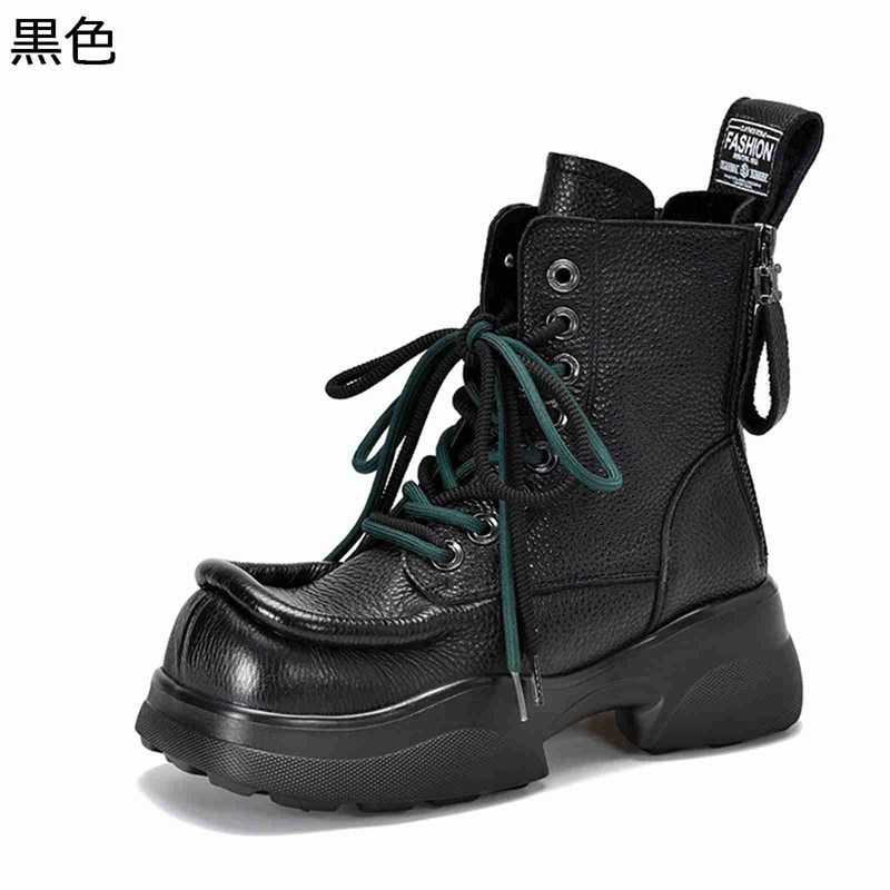 厚底 ショートブーツ レディース アンクルブーツ バックジップ 編み上げ 足細 安定感 おしゃれ 疲れにくい ハイカット 短靴 フェミニン セクシー 秋用 滑り止め 大きいサイズ 通勤 パーティ ストリート
