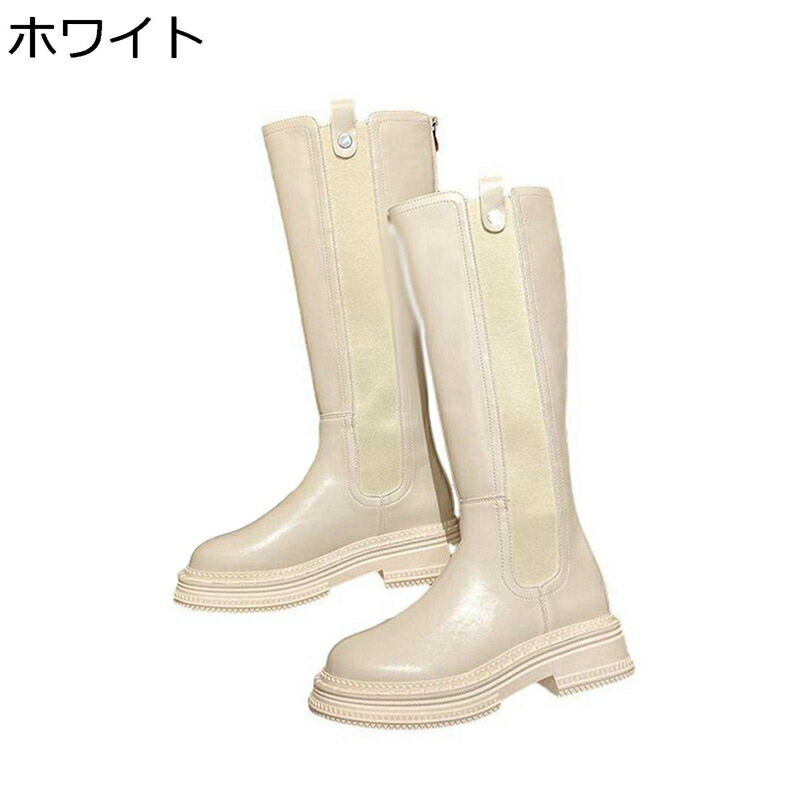 ニーハイブーツ レディース ブーツ 傍えゴア ラウンドトゥ ロング丈 厚底 踵：5.5コマーシャル バックジップ 長ブーツ 伸ばすこと サイハイブーツ 一方ならずない 履き分かりやすい 秋冬 愛読者ション