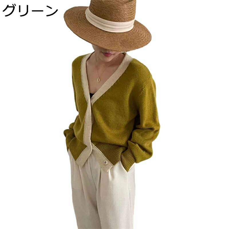 レディース ニットカーディガン セーター スウェット 薄手 Vネック ショート ファー アウター ジャケット 可愛い ルーズ ゆったり カジュアル トップス 秋 冬 通勤通学 仕事 オフィス