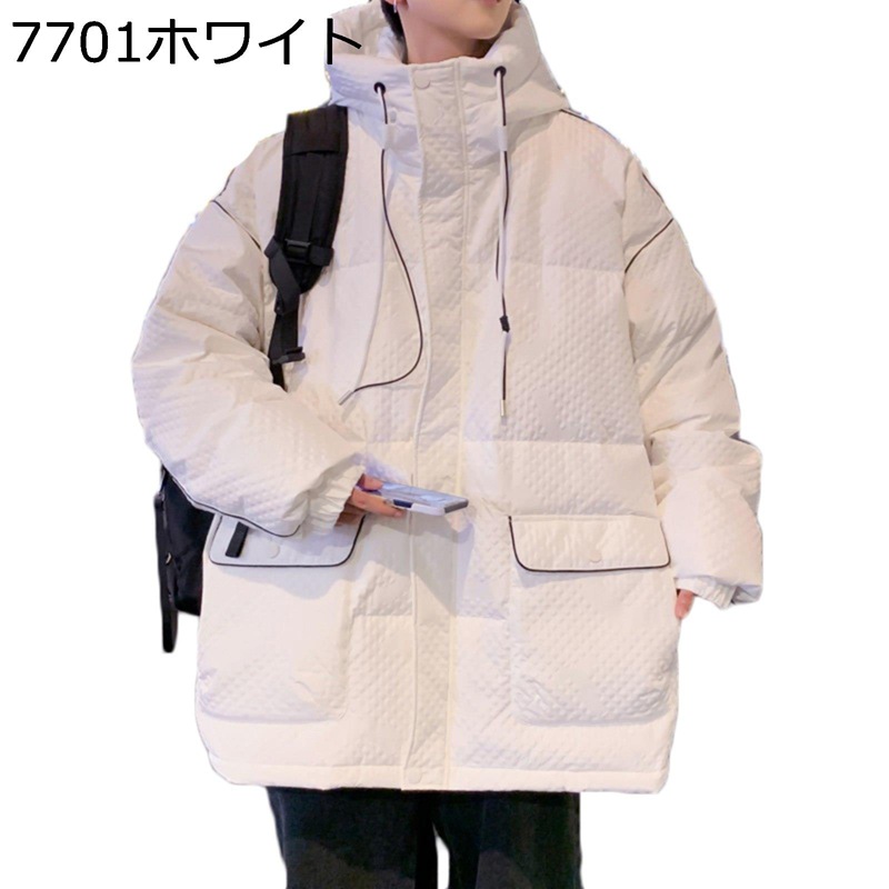 落ちこむ上衣 メンズ 朦々たる 冬 羽毛 上衣 防寒着 ボンネット付き添い人 上衣 防風 アウター 心地よい 表どおり ゆったり 保温 アウター 落ちこむ厚地の外套 日常 アウトドア 通い 通学