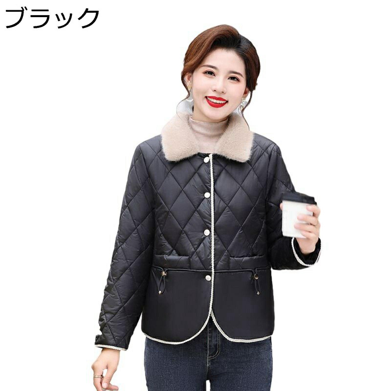 暖かいコート 裏起毛 ジャケット 保温防寒 婦人服 ショート丈 ファー襟 着痩せ お洒落 アウター ブルゾン 分厚い 大きいサイズ レディース 秋冬春 カジュアル 外套 防風トップス ママへ｜感謝マーケット