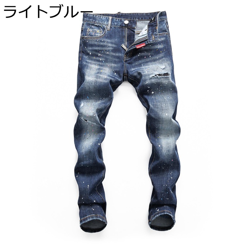 デニムパンツ テーパードパンツ メンズ スポーツ スキニーパンツ アメリカン ファッション カッコイイ 個性 ダメージジーンズ 春夏秋冬 大きいサイズ 大人 ペンシルパンツ 旅行 美脚 着痩せ|感謝マーケット