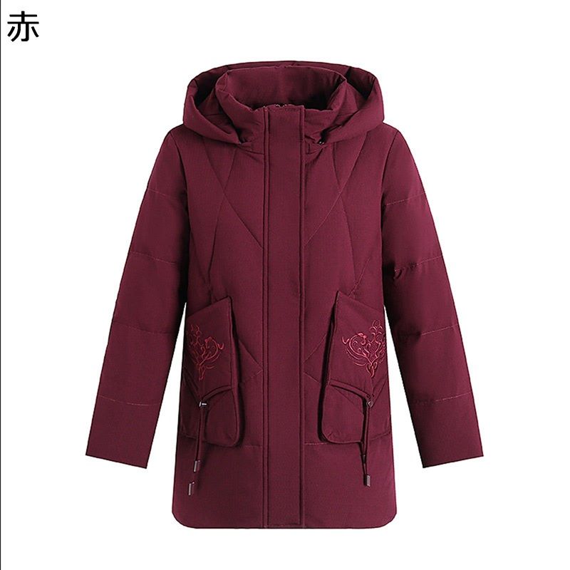 落ちこむ上衣 真っただ中丈 年がしらレディース 落ちこむ厚地の外套 老いらく者 XL~6XL 刺しゅう 冬物 冬服 家鴨 ボンネット取りはらい能力のある 無地 分かりやすい アウター 朦々たる 防寒 保温 母へ 中高年 気が大きい大きさ