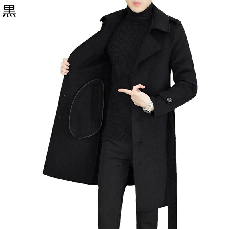 メンズ チェスターコート ラシャコート ロング丈 秋冬 春服 スーツ襟 テーラード 厚さ あったかい 防寒 ビジネスコート ベルト付き トレンチコート 大きいサイズ ビジネス シンプル 着回し|感謝マーケット