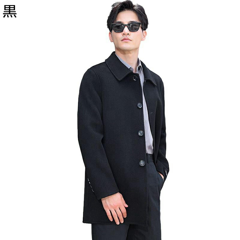 100%ウール ラシャコート メンズ チェスターコート 100%ウール 秋冬服 防寒 防風 厚手 防寒着 中長丈 折り襟 アウターコート ビックシルエット ベーシック ヴィンテージ 着心地のいい 通勤|感謝マーケット