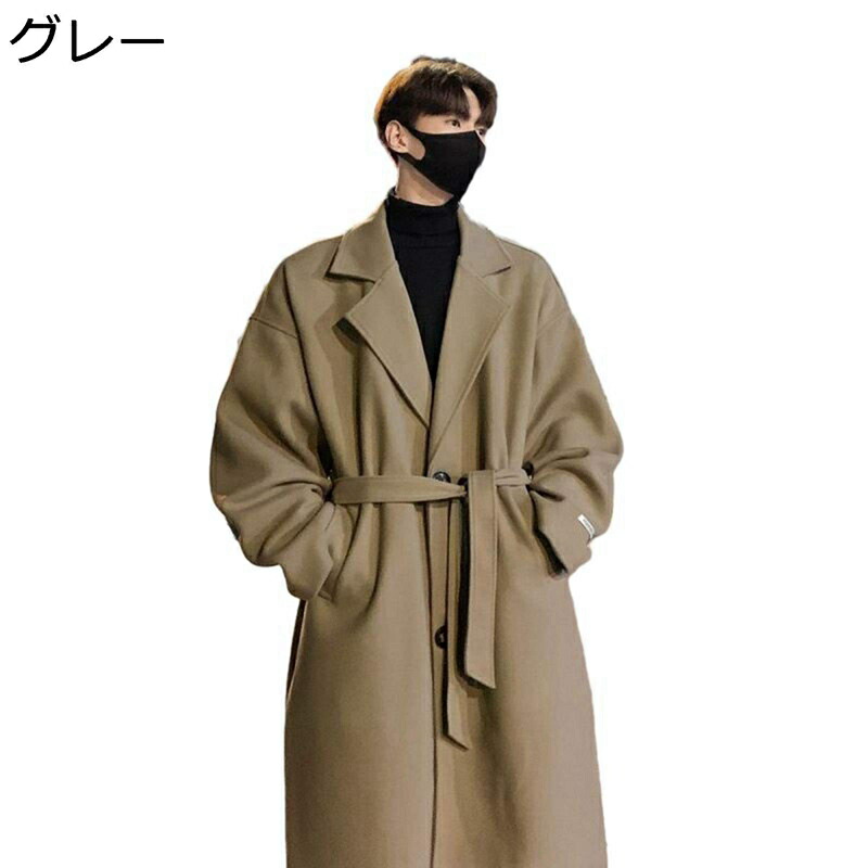 メンズ チェスターコート ビジネスコート トレンチコート ハンサム ロング丈 膝下 春服 秋冬服 ベルト付き スタイリッシュ 無地 カッコイイ ビジネス 紳士服 保温 暖かい 男性用 コーディネート 大きいサイズ|感謝マーケット