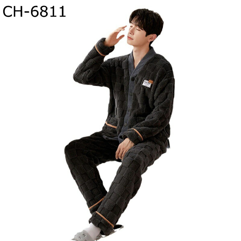 ルームウェア メンズ V首 パジャマ m-3xl 秋冬服 2着セット 切り替え フランネル ポケット付き 部屋着 寝間着 寝巻き 柔らかい 吸汗 毛玉なし ふわもこ あったか シンプル 発熱 学生 プレゼント 記念日 日常