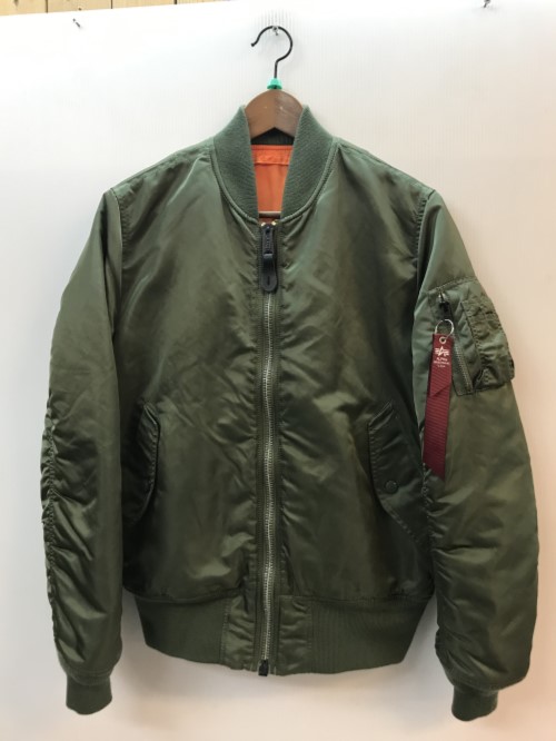ALPHA INDUSTRIES アルファインダストリーズ MA-1 飛行上衣 リヴァーシブル ナイロン 大きさM カーキ緑であること 2004-403／アウター【中古】[☆3]