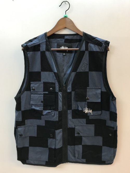 STUSSY ステューシー ユーリティベスト 読み合わせる 綿織物 大きさM 米国海軍×黒いこと／アウター【中古】[☆3]