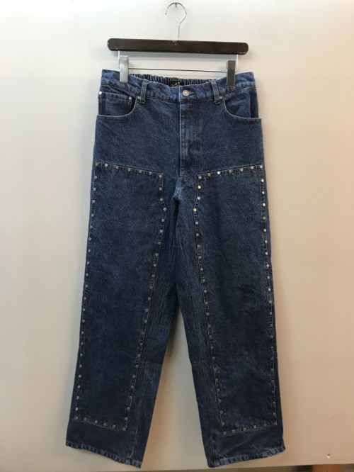 AFB エーエフビー DOUBLE KNEE STUDDED PANTS 綿織物 大きさM インディゴ／ボトムス【中古】[☆3]