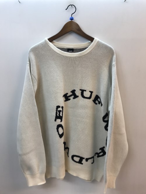 HUF ハフ HARD NOTE SWEATER 編み物＆スウェーター 綿織物 大きさXL 白いこと／トップス【中古】[☆3]