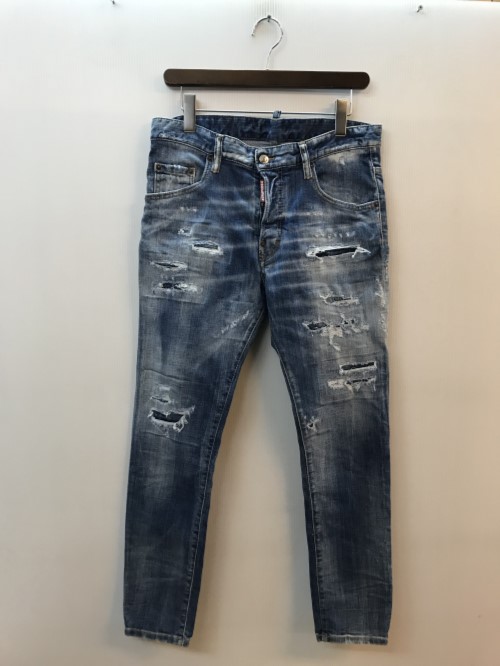 DSQUARED2 ディースクエアード 不都合産業 天然ゴム継ぎ切れ付き添い人 SKATER JEAN 綿織物 大いさ48 インディゴ S71LB1121／ボトムス【中古】[☆3]