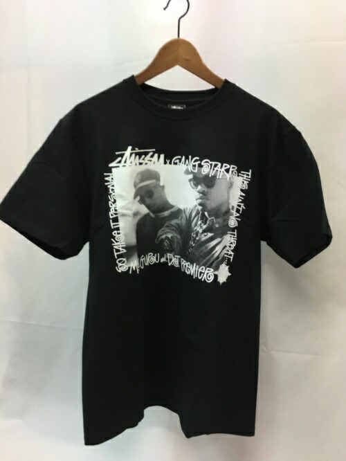 STUSSY×GANG STAR ステューシー やくざ者はやりっ子 プルオーバー 大きさM 綿織物 黒いこと 3903845／トップス【中古】[☆2]