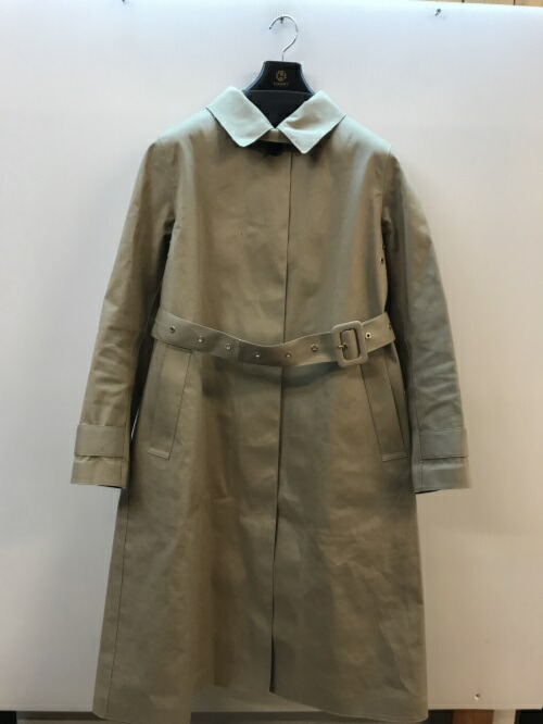 MACKINTOSH マッキントッシュ ゴム引き シングルブレスト トレンチコート コットン サイズ8 ベージュ LR-061／アウター【中古】[☆3]