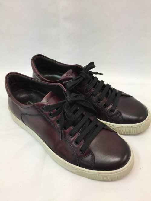 BRUNO MAGLI ブルーノマグリ Diego Leather Sneaker スニーカー シューズ 25.5ｃｍ メンズ ボルドーワイン／メンズ・スニーカー【中古】[☆2]