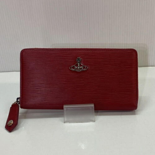 Vivienne Westwood ヴィヴィアン ウエストウッド 51050022 01837 POLLY ZIP ROUND WALLET ポリー 長財布 ラウンドファスナー レッド／財布【中古】[☆2]