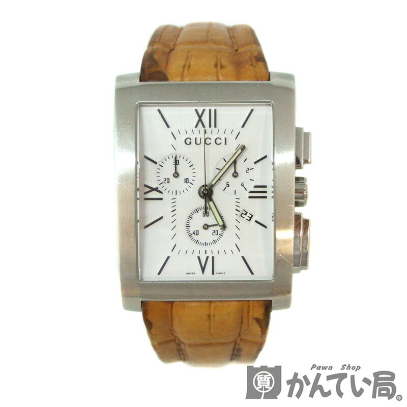 楽天市場 Gucci グッチ 8600m クロノグラフ クオーツ 腕時計 メンズ ウォッチ 純正革ベルト Used B 訳あり 電池交換済み 質屋かんてい局名古屋西店 かんてい局名古屋西店