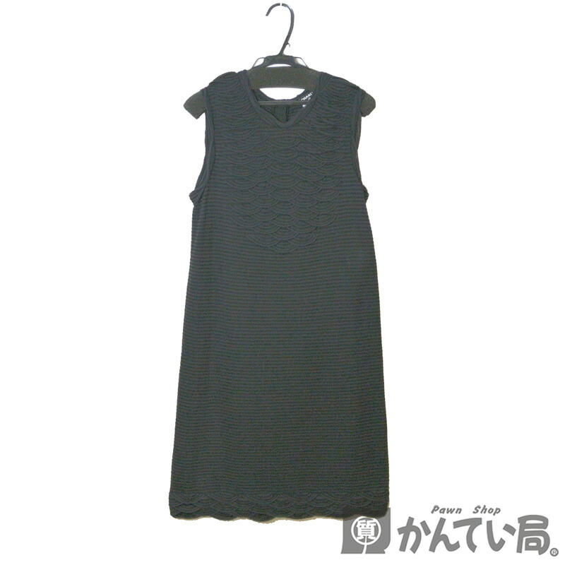 高品質 ネイビー ワンピース ノースリーブ Chanel シャネル レディース ボーダー 11b Used A 質屋かんてい局名古屋西店 K P414 サイズ36 フリル カメリア ワンピース Williamsav Com
