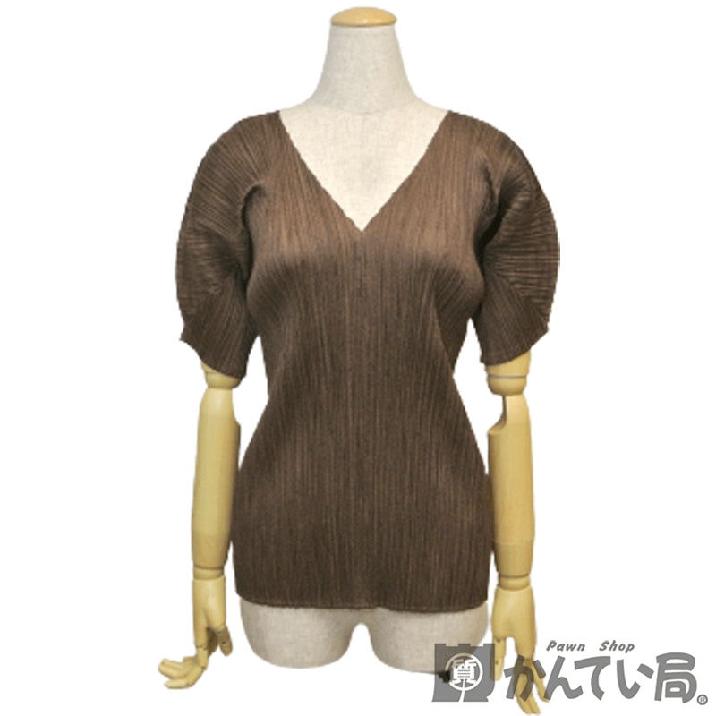 Pleats Please プリーツプリーズ Issey Miyake イッセイミヤケ トップス 半袖 五分袖 Vネック プリーツ マーブル シャツ 伸縮 ブラウン 表記サイズ 4 レディース 中古 Used A 質屋かんてい局名古屋西店 Highsoftsistemas Com Br