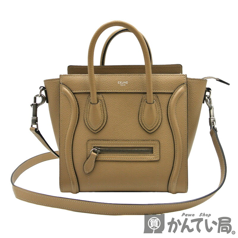 CELINE セリーヌ ラゲージ ナノ CELINE - 美品☆ セリーヌ ラゲージ ナノ 新ロゴ 2way 薄ピンク