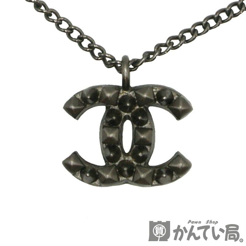 CHANEL ブラック ネックレス CHANEL(シャネル) / ココマークネックレス/ブラック×ゴールド