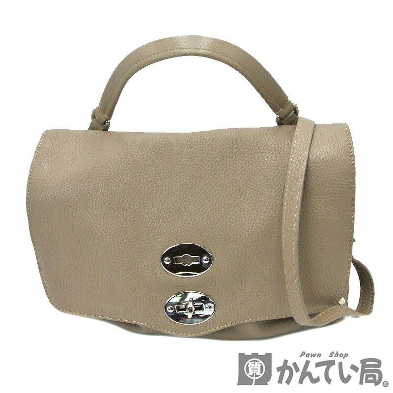 ZANELLATO【ザネラート】ポスティーナ 2WAYバッグ ショルダーバッグ ハンドバッグ レザー グレー系 レディース【中古】USED-B|かんてい局名古屋西店