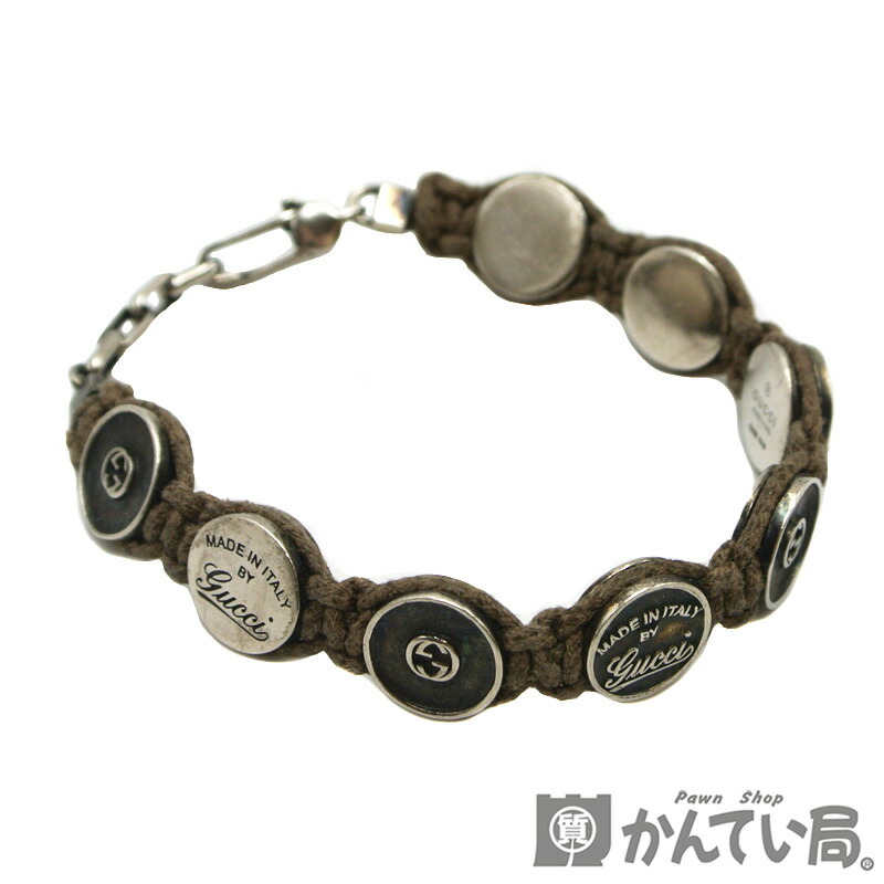GUCCI【グッチ】アイコンロゴ 鋳貨腕輪 しろがね色 925 付属物 メンズ レディース【中古】USED-B