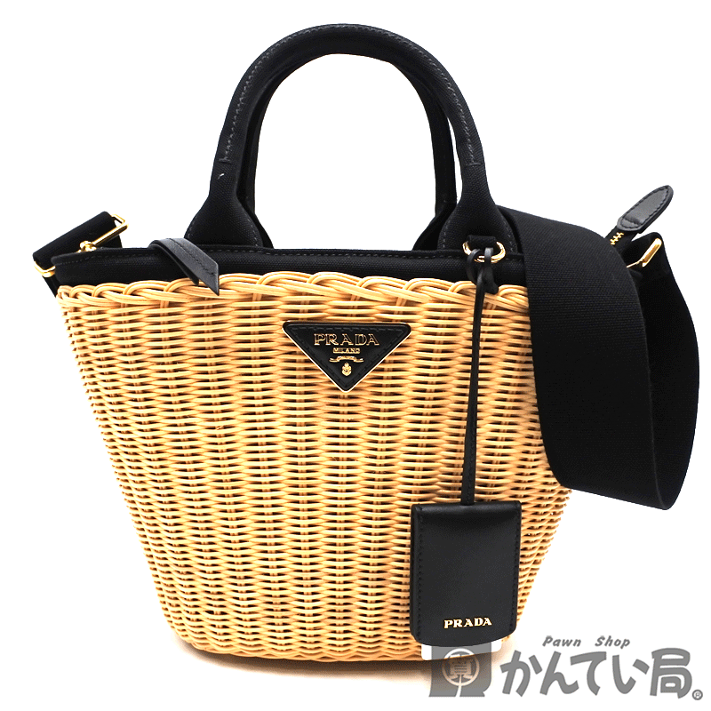楽天市場】【美品】プラダ 【PRADA】 パニエ ミディアムストロー