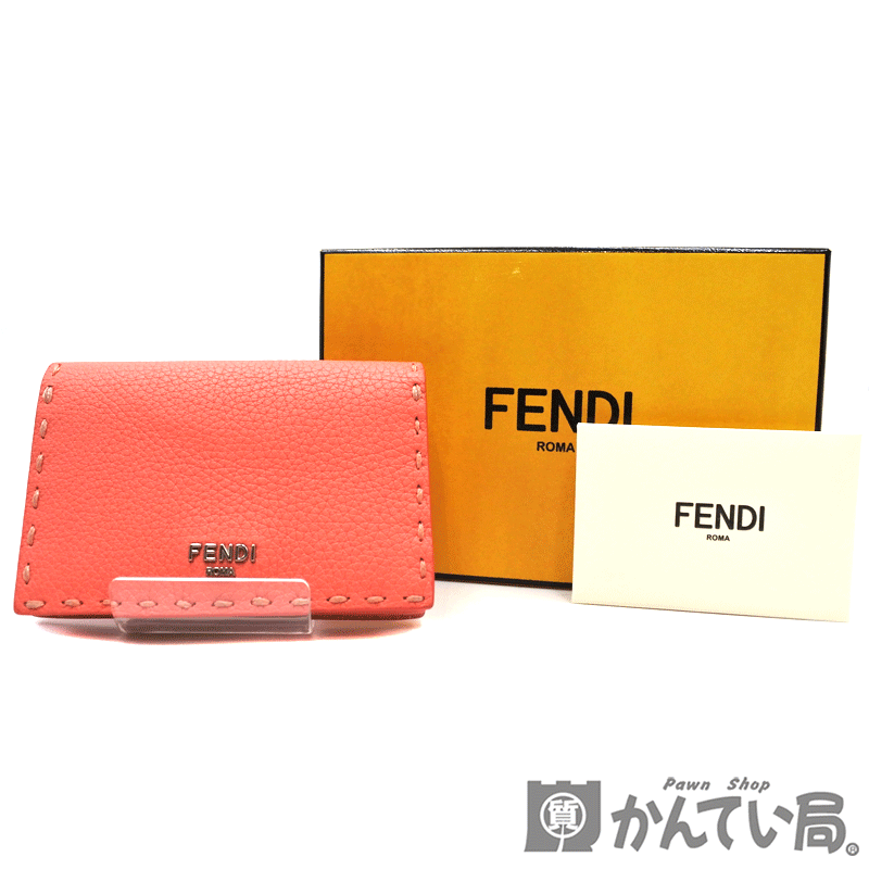 FENDI【フェンディ】セレリア カードケース ピーカブー 8M0501 ARC1 ピンク系 名刺入れ レザー レディース 小物【中古】USED-AB｜かんてい局名古屋西店