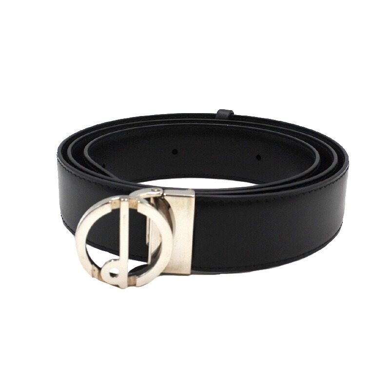 DUNHILL【ダン吸血鬼】なめし革胴締め 黒いこと 黒 ロゴタイプ しろがね色金具 42/107 メンズ【中古品】USED-AB