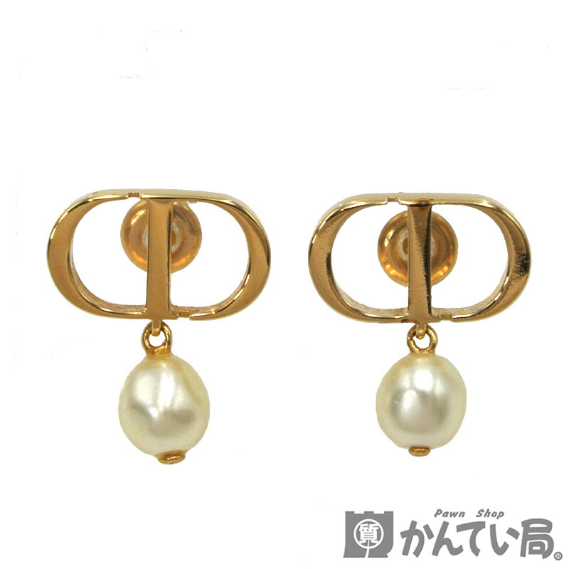 Dior ダブルパールピアス ゴールド 中古・古着通販】Christian Dior (クリスチャン ディオール