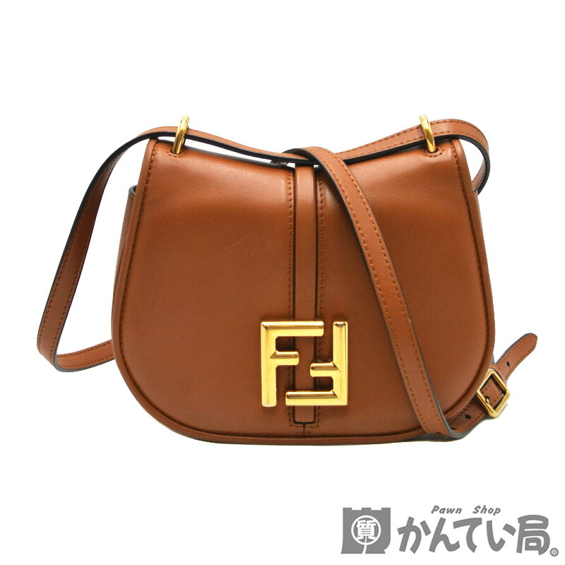 FENDI デニム ワンショルダー バッグ ブラウン レザー FENDI デニム ワンショルダー バッグ ブラウン レザー - メルカリ