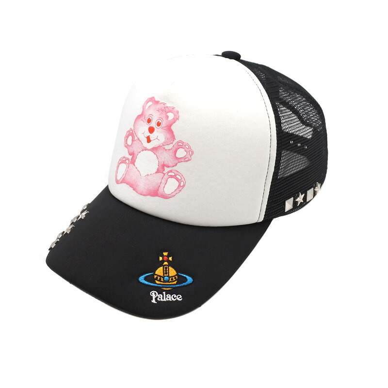 PALACE【パレス】×Vivienne Westwood【ヴィヴィアンウエストウッド】トラッカー ブラック キャップ スタッズ ベア くま ロゴ 帽子【中古】USED-A|かんてい局名古屋西店