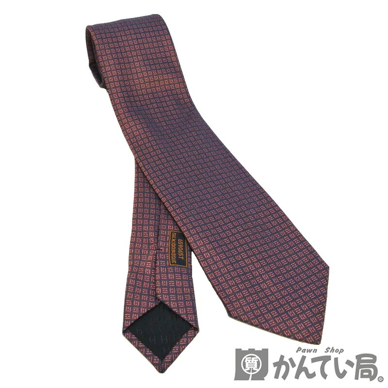 保証書付 Hermes エルメス ネクタイ パープル ブラウン シルク100 メンズ 紳士 スーツ小物 中古 Used A 質屋かんてい局名古屋西 新版 Ledefiscad Com