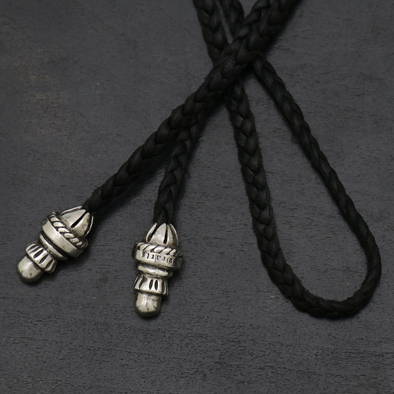 楽天市場】CHROME HEARTS TINY LEATHER BRAID W/SPIKE BOLO TIPS