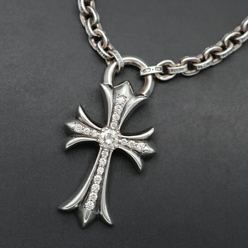 クロムハーツ CHクロス ベビーファットチャーム パヴェ 22K×ロールチェーン