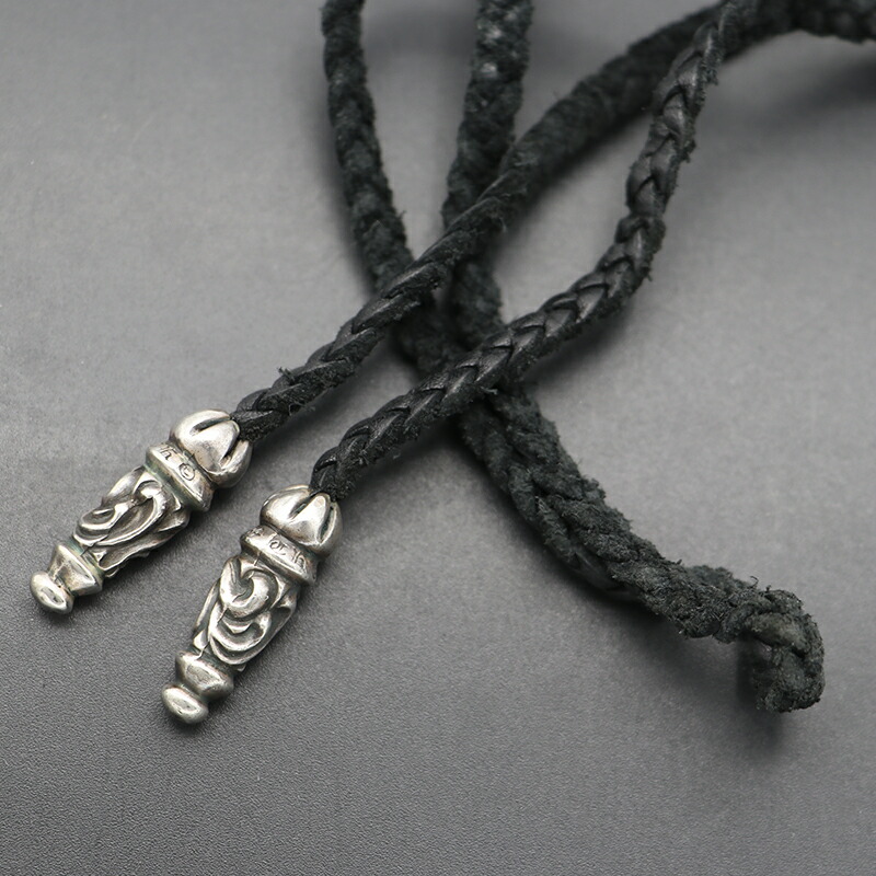 楽天市場】CHROME HEARTS TINY LEATHER BRAID W/SPIKE BOLO TIPS
