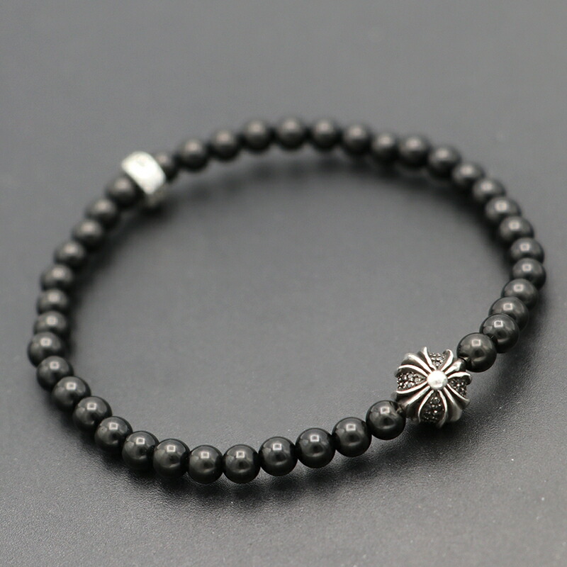 クロムハーツ ビーズブレス 6㎜ マット ブラック 黒 SV925 ブレスレット CHROME HEARTS クロムハーツ（原本無） BEAD 10mm ビーズ